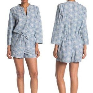 J Crew Zelda 3/4 Sleeve Chambray Denim Romper 6